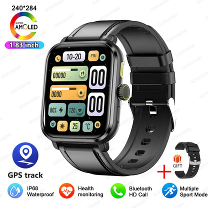Smart Watch Women Man 1.85" HD Screen GPS Sport trajectory Heart Rate Health Watches Blood oxygen Men Smartwatch For Android IOS
