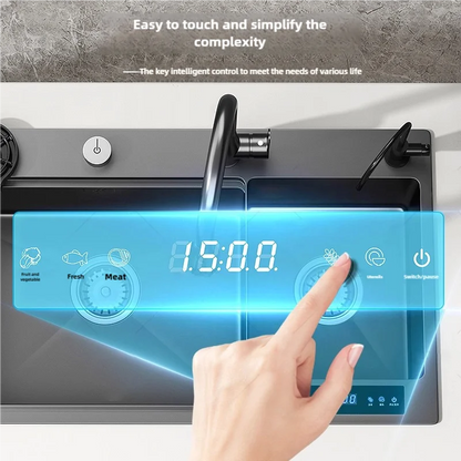 Water Catalyst sinks Stainless Steel Kitchen Sink Multifunctional Smart Double slot Cleaning Purification Sterilized Fruit