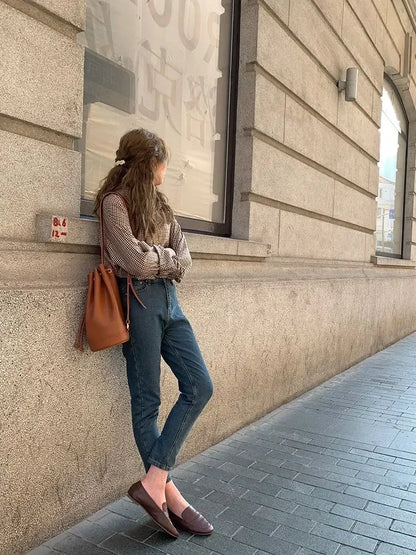 Fashion Casual Women's Plaid Shirt Autumn New Boutique Ladies Blouse and Tops Female Long Sleeve Blouses Clothes