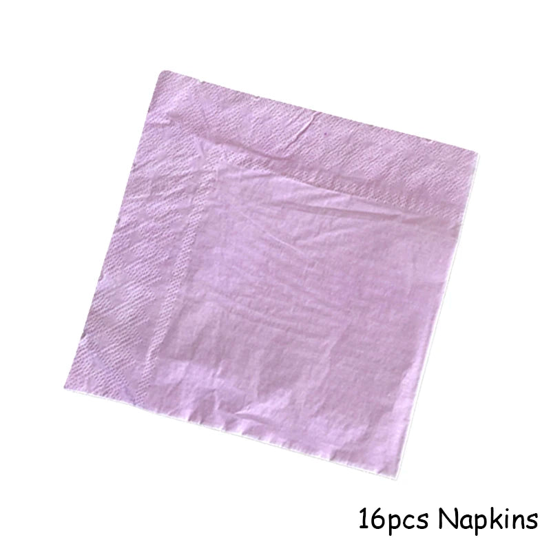 Gold Disposable Tableware Sets Purple Party Paper Cup Plates baby Shower  Birthday Party Supplies Carnival Wedding decor Favors.