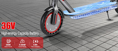 AOVOPRO TX01/365GO Electric Scooter 2025 New Design 350W Super Power Folding Dual Brake Electric Scooter 31KM/H 5-28KM Range.
