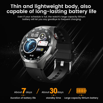 2025New For Android and ios Smart Watch Men AMOLED Screen GPS Motion trajectory Heart Rate Bluetooth Calls SmartWatch Waterproof