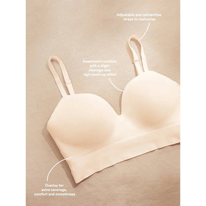 Women's Sexy Body Shaping Plus Size Fixed Cup Bra Supporting Traceless Underwear Comfortable Gather-up Wireless Bra.
