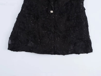 MUJER Sequin Pants Sets for Women 2 Pieces Flower Women's Pants Blazer Suits 2 Pieces Sets Women Outfit Semi Sheer Trousers Sets.