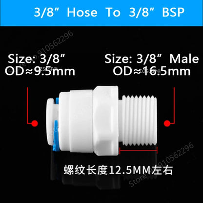 Fit for 1/4" 3/8" OD Tube Straight  Equal Reducer Connector Fitting Aquarium Reverse Osmosis RO Water Dispenser