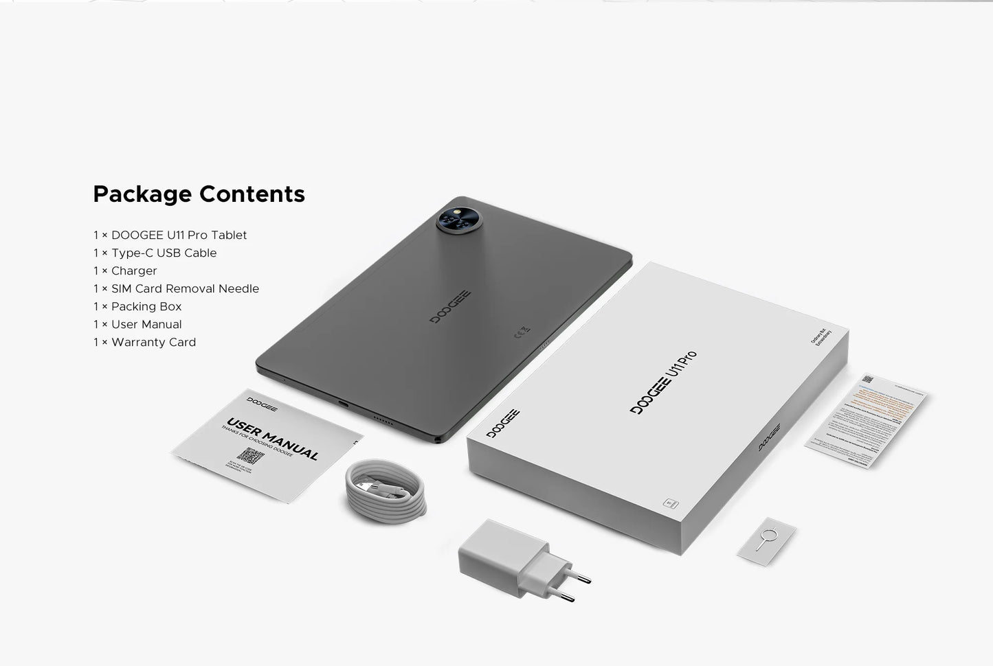 Global Version DOOGEE U11 Pro Android 15 Tablet 30GB(6+24) 256GB 11" HD 90Hz Display 8580mAh Battery Unisoc T7200 Widevine L1