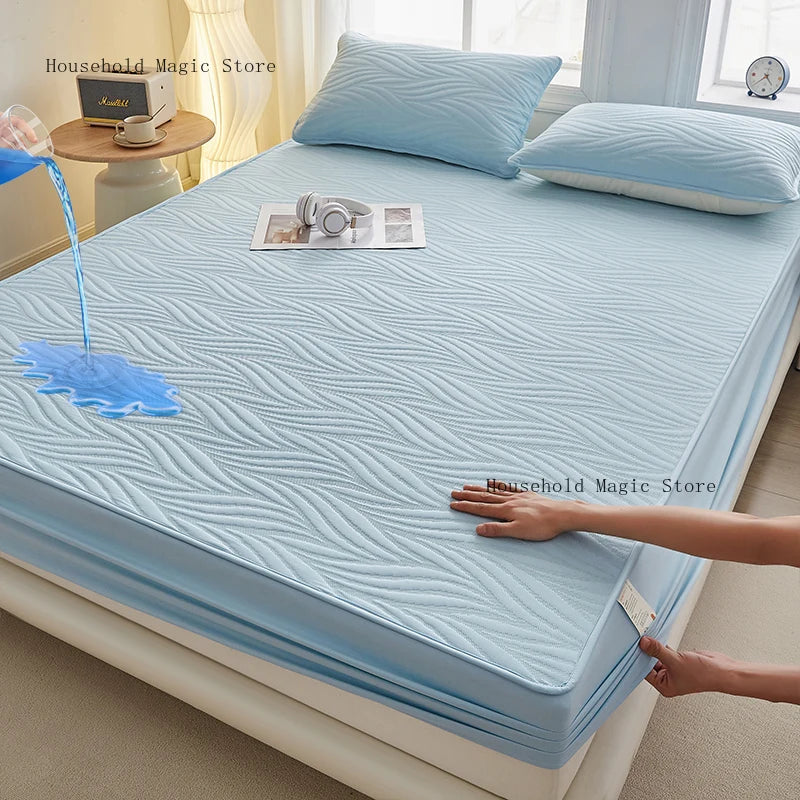 Waterproof Thicken Mattress Cover Quilted Cotton Mat Bed Covers Pad Skin-friendly Fitted Sheet Mattress Protector 100/150/180.