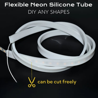 1-10m White/Transparent Neon Silicone Tube LED Rope Lamp Waterproof Diffuser Cover For 8/10/12m RGB Flexible Strip Light Channel.
