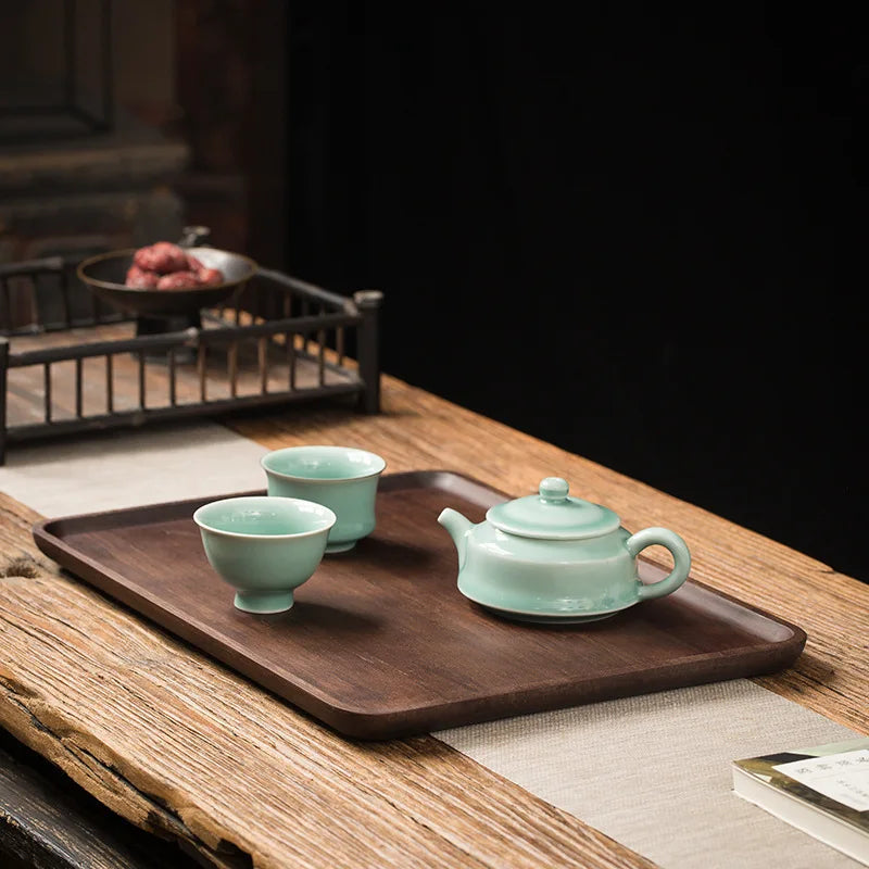 Heavy Bamboo Tray Rectangular Home Living Room Tea Tray BBQ Plate Fruit Snacks Bread Tray.