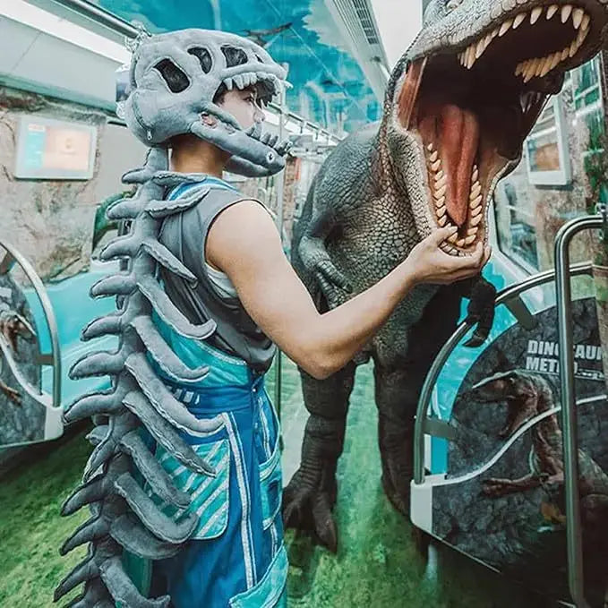 Dinosaur Skeleton Role-Playing Costume Cute And Realistic Dinosaur Plush Adult Children Halloween Christmas Party Costume Gift.