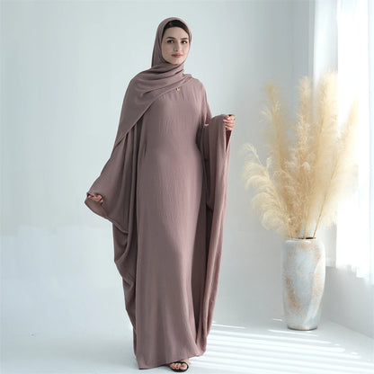 Ramadan Eid Baumwolle Leinen Khimar Abaya Set Dubai Muslim Sets Hijab Kleid Kaftan Abayas Kaftan Marocain Femme Vestidos Para Mujer