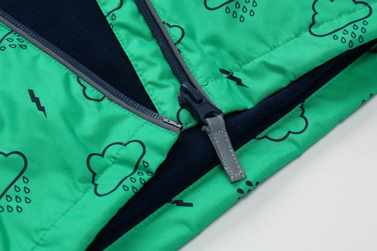 HONEYKING Children's Raincoat Suit Baby Waterproof Overalls Toddler Pants Girl Jumpsuit Rainwear Boy's Jacket And Trousers Set.