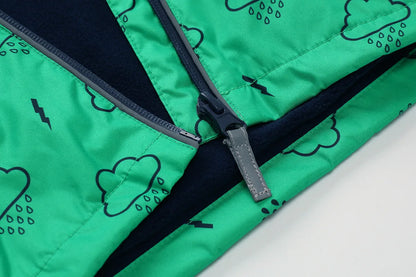 HONEYKING Children's Raincoat Suit Baby Waterproof Overalls Toddler Pants Girl Jumpsuit Rainwear Boy's Jacket And Trousers Set.