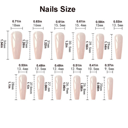 24pcs/set short medium long fake nails for Spring summer season gradient peach flowers butterfly heart press on false nail art.