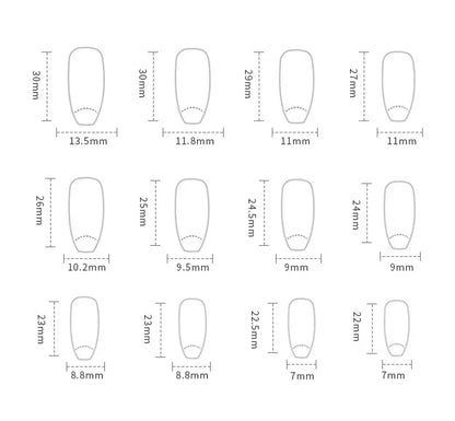 24Pcs 3D Long Ballet False Nails White Coffin Wave with French Design Wearable Fake Nails Gold Line Full Cover Press on Nails.