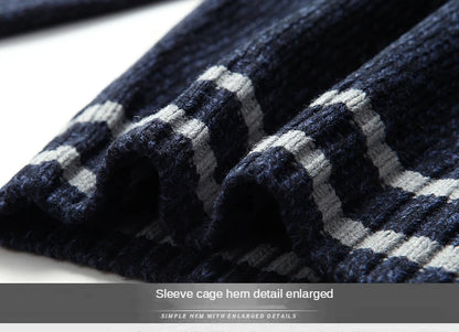 Autumn Sweater Male Shark Clothing Cotton Wool Jumpers Pullover Coats Jacquard Christmas Knitted Half Turtleneck zip.