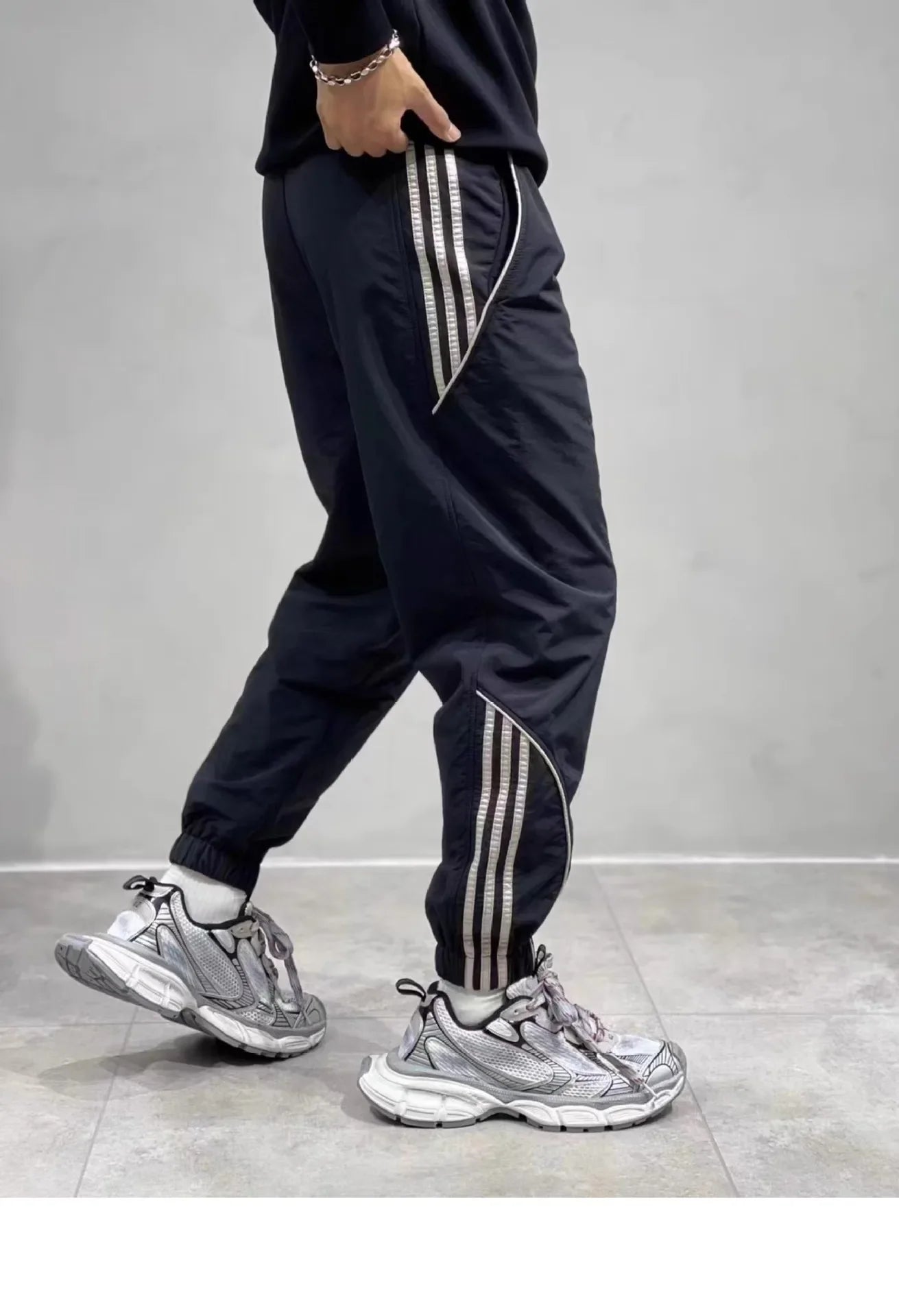 2024 Spring Autumn Men's Long Pants Loose Fit Plus Size Casual Nine Point Plus Size Harem Workwear Bunded Pants Men.