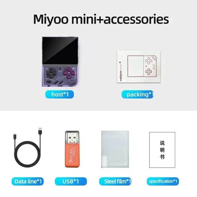 MIYOO Mini Plus Portable Retro Handheld Game Console V2 Mini+ 3.5 Inch IPS Screen Classic Video Game Console Linux System Gift.