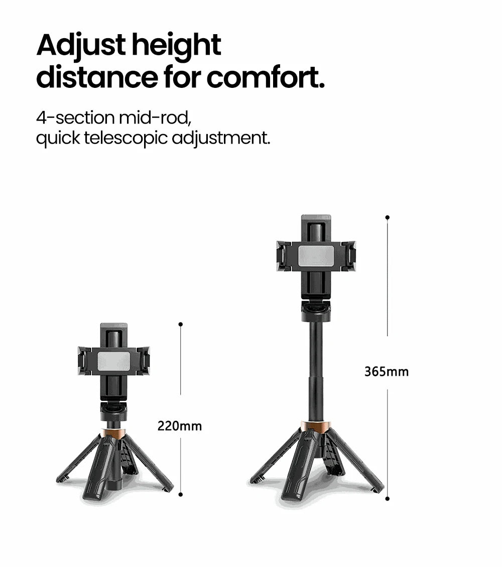Elough Selfie Stick Tripod Phone Stand Shooting Aid Wireless Bluetooth Remote Extendable Portable Phone Holder For Live Broadcas.