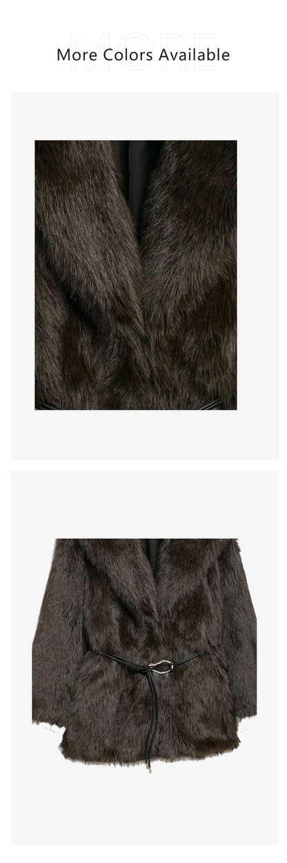 Frauen Gürtel Dekoration Kragen Einfarbig Medium Lange Mantel Herbst/Winter Neue Lange Hülse Lose Mantel