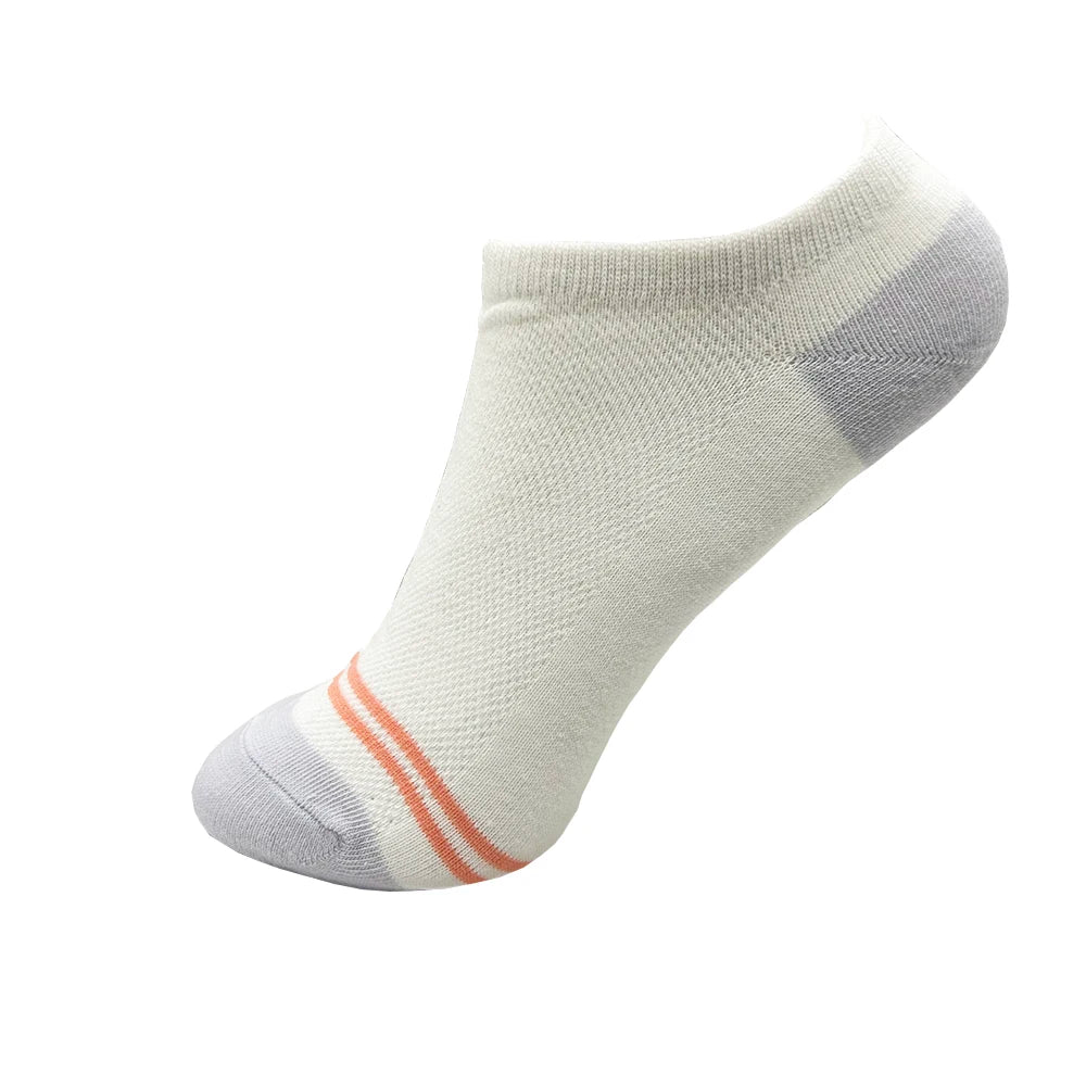 4 Pairs Cotton Women's Boat Socks No Show Socks Set for Lady White Invisible Cotton Socks Pack Pink Black Breathable Summer