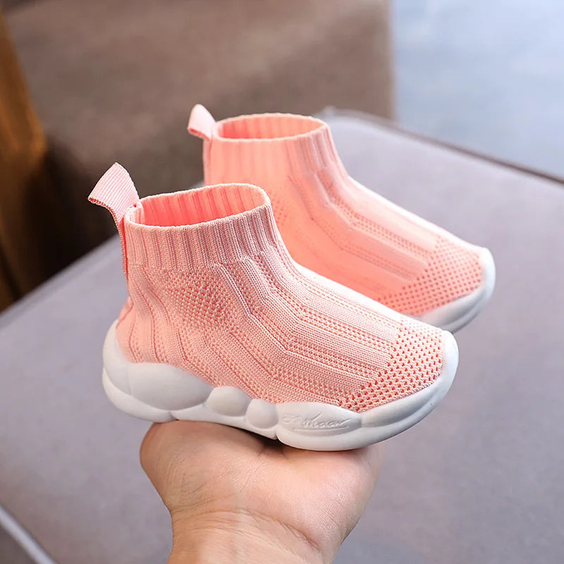 Kids Sock Shoes Knitted Fashion High Top Sneakers for Boys Girls Casual Sport Sock Sneakers 2-6 Years Children Tennis Shoes.