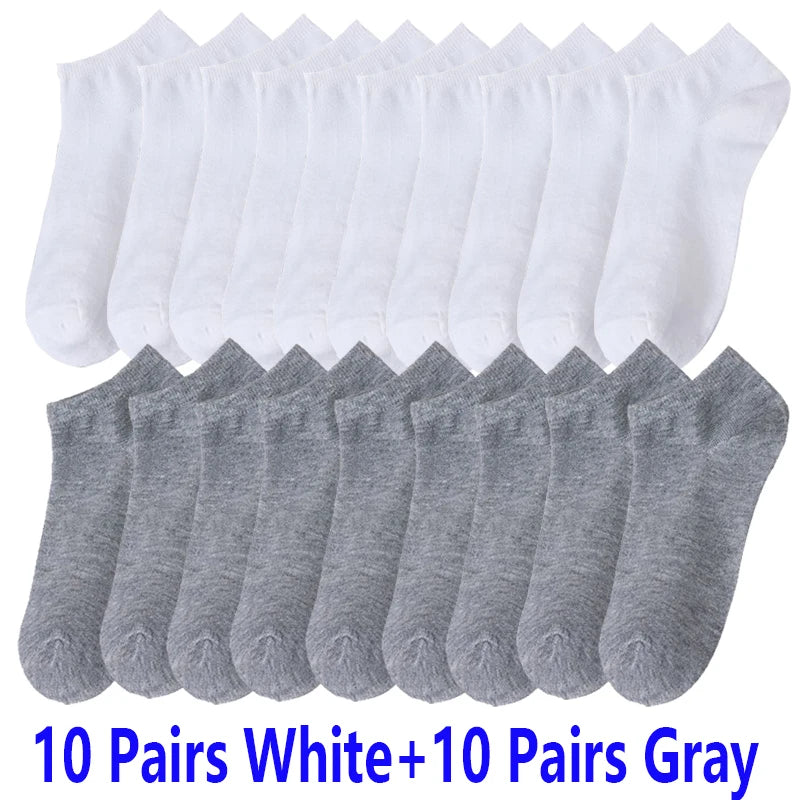 10/20/30Pairs Socks Men Women Boat Socks Thin Breathable Comfy Sweat-absorbing Ankle Socks Unisex Casual Plain Color Short Socks