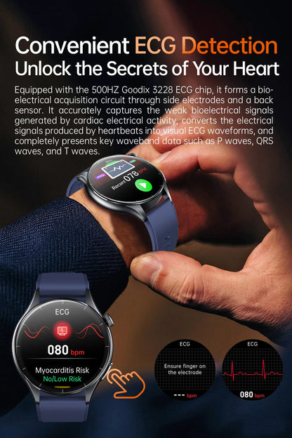 2025 New For HUAWEI Health MonitorUric Acid Blood Pressure Blood oxygen Body Analysis Smart Watch ECG+PPG Clock Smartwatch Men.
