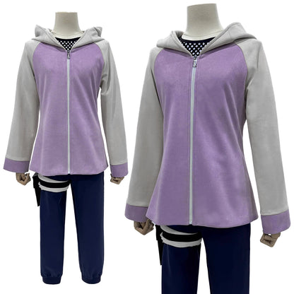 HOLOUN Anime Hyuga Hinata Cosplay Kostüm Perücke Trainingsanzug Hosen Fisch Net Top Bein Beutel Cos Konvention Täglichen Verschleiß Geschenk