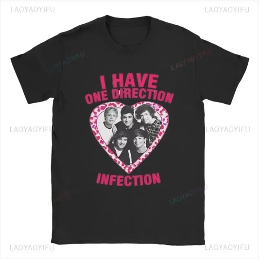 One Directions Women Print T-Shirts Rapper Short Sleeve T Shirt Hip Hop Vintage Singer Tops Summer Cotton Unisex Tees Clothing.
