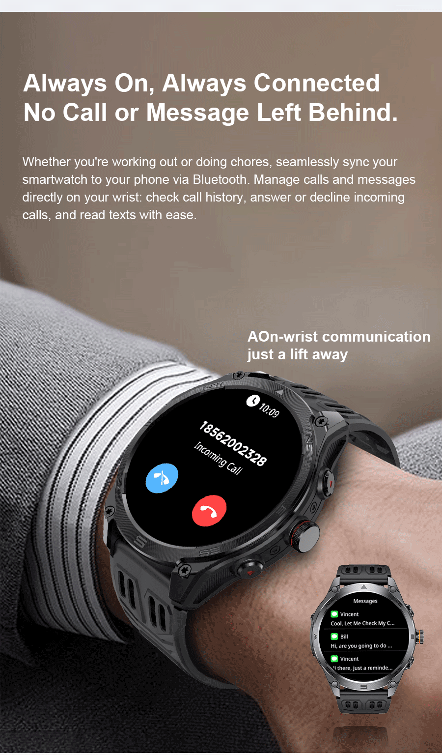 2025New GPS Sports Smart Watch  AMOLED Flashlight 950Mah Battery IP68 Waterproof Fitness Trackr BT Call Smartwatch For Men Women.