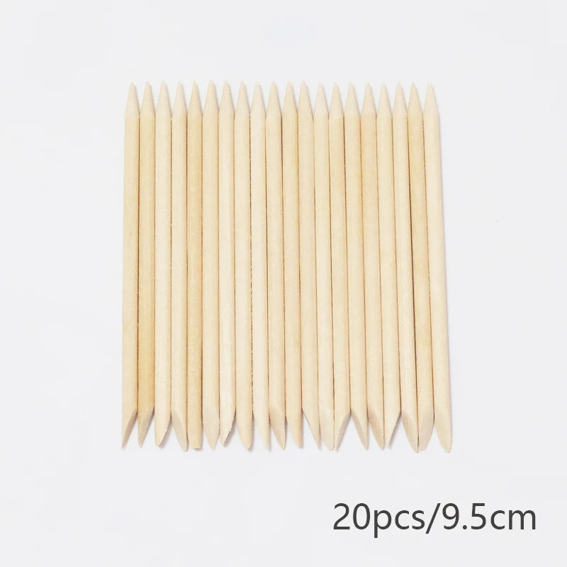 20/50/100pcs Nail Cuticle Pusher Wooden Design Drawing Painting Stick Remover Orange Wood Sticks for Nail Art Tools.