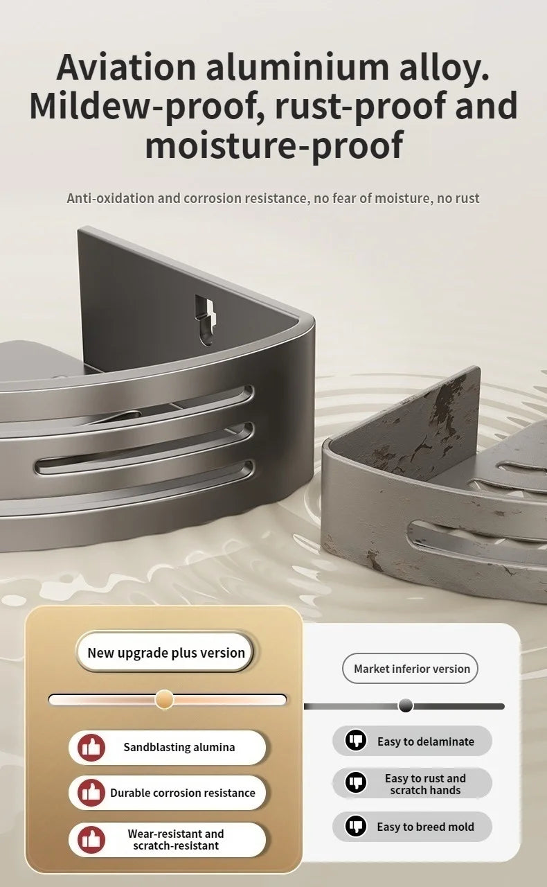 Badezimmer-Aufbewahrungsregal ohne Bohren, Saugnapf, Badezimmer-Waschbecken, wandmontiertes Badezimmer-Aufbewahrungsregal, Küchenaufbewahrung