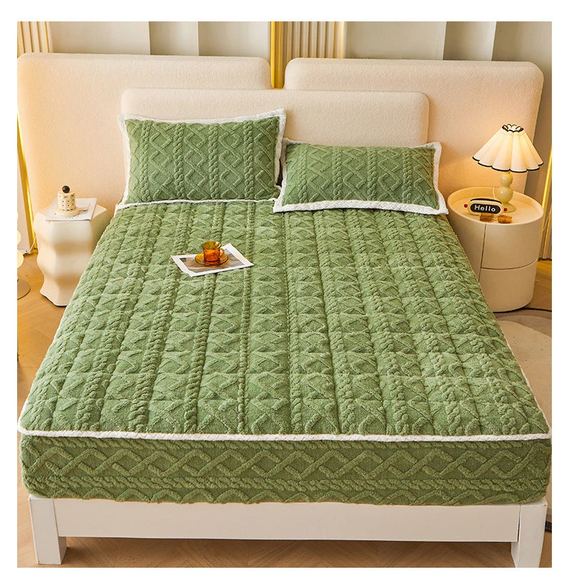 Milk Velvet Mixed With Cotton Home Bed Sheet Thickened Bed Cover Winter Velvet Mattress Coral Velvet Protective Bed Cover ZF606.