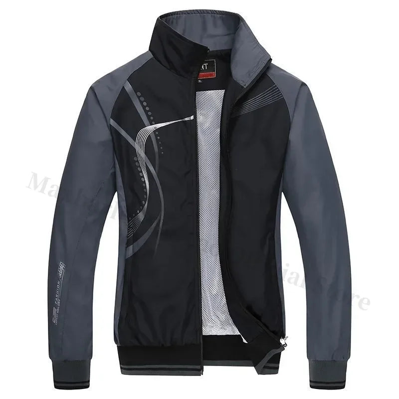 Men Sportswear New Spring Autumn Tracksuit 2 Piece Sets Sports Suit Jacket+Pant Sweatsuit Male Fashion Print Clothing Size L-5XL.