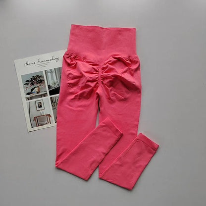 High Waist Belly-tightening Peach Buttocks Fitness Pants Unrestrained Cycling Pilates Skin-friendly High-elastic Yoga Leggings