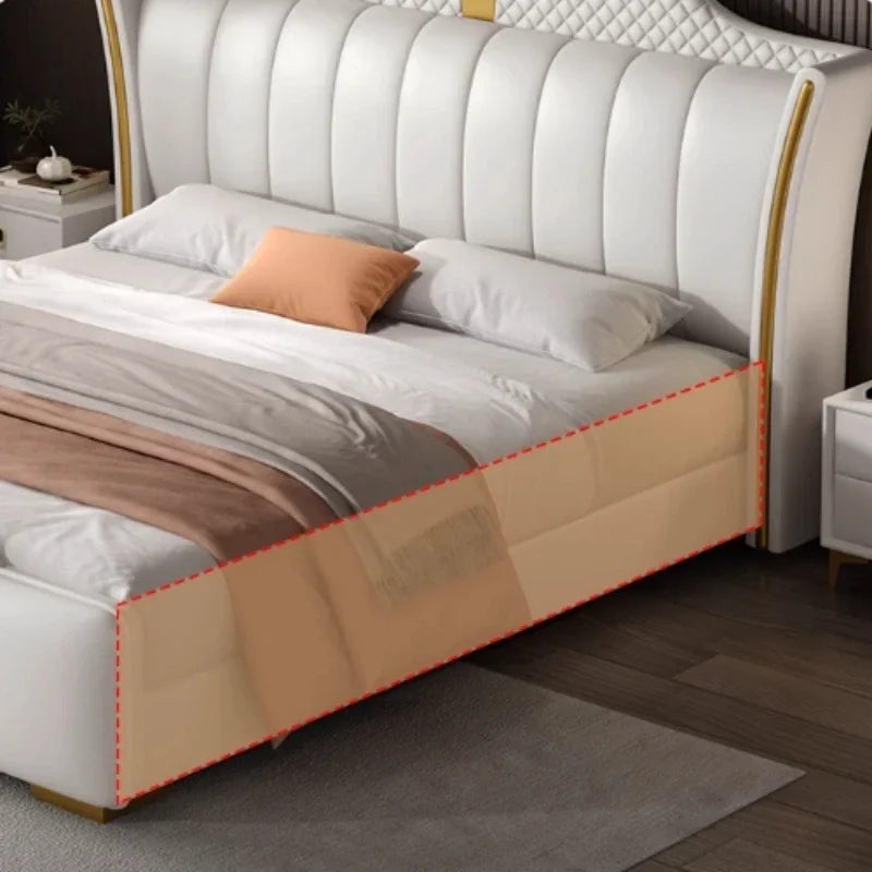 Luxuriöses Doppelbett mit Rahmen, 200 x 200 cm, King-Size-Bett, beleuchtet, 180 x 200, Queen-Size-Bett, luxuriöses, modernes, voll beleuchtetes 2-Personen-Schlafzimmer-Wohnmöbel