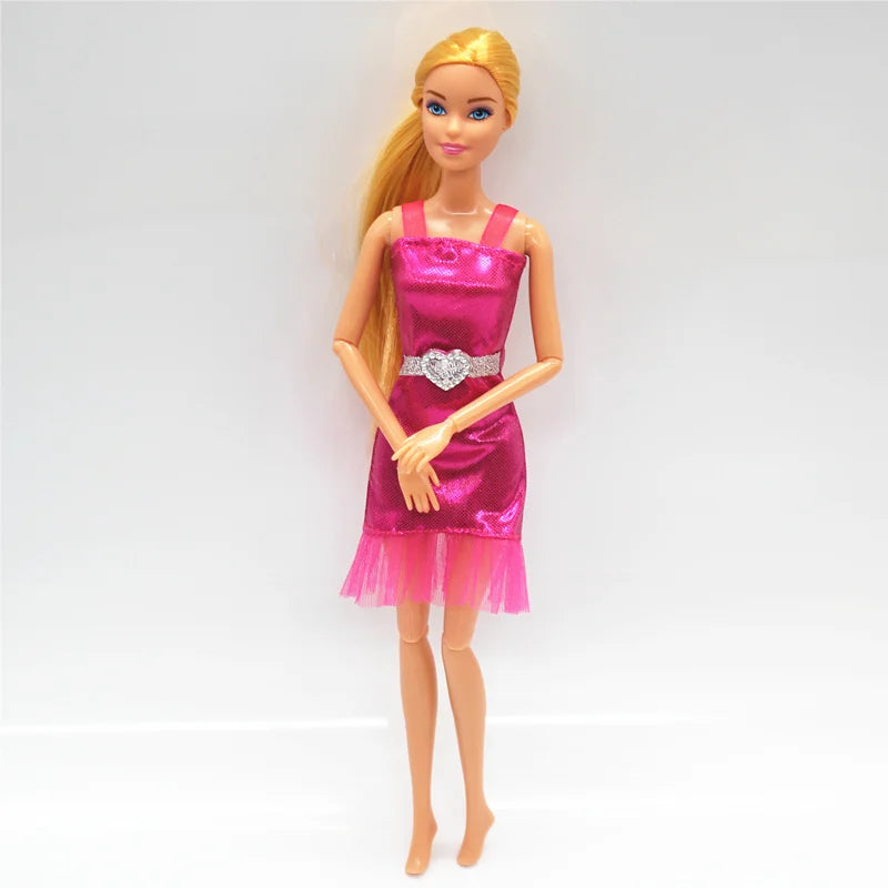 New 30cm 11 Joints Movable Doll with Clothes 1/6 Doll with Skirt Girls Play House Diy Dress Up Toy Gifts.