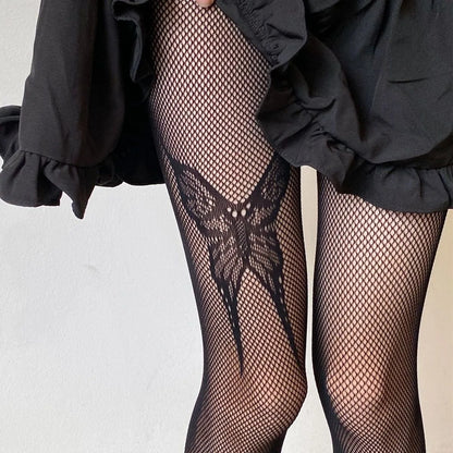 Japanese Lolita Retro Floral Rattan White Stocking Hot Tights Classic Lolita Hollowed Out Lace Mesh Stockings Bottomed Pantyhose