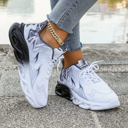 Women's Sneakers 2025 New Fashion Breathable Trainers Comfortable Sneakers Women Mesh Fabric Lace Up Female Footwear Women Shoes.