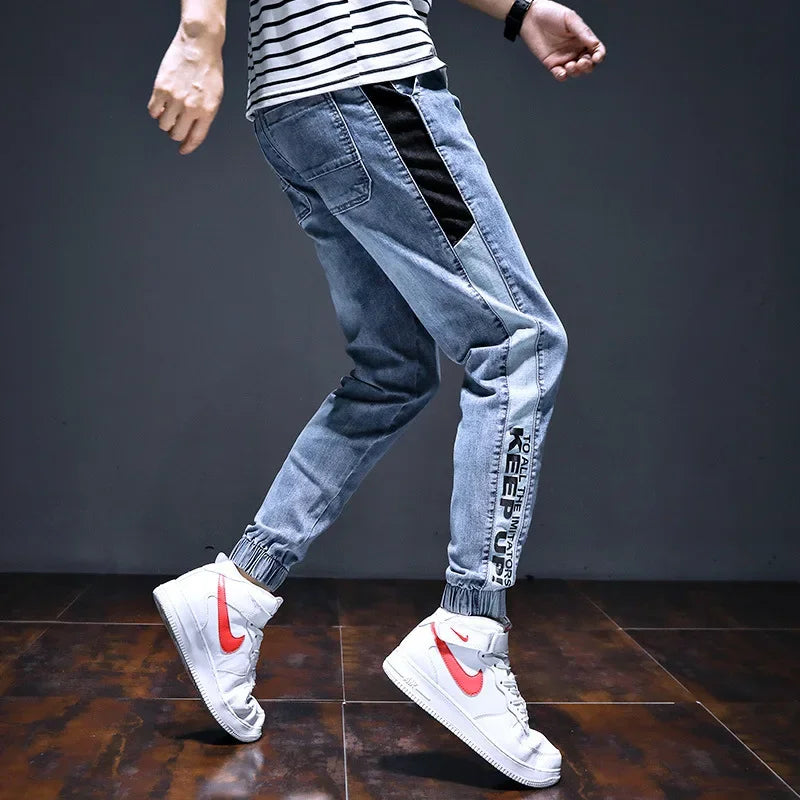 Trendy Brand Spring Autumn 2023 New Men's Jeans Loose Fit Versatile Workwear Style Korean Casual Long Pants