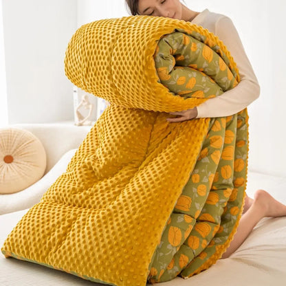 New A-class Retro Double Yarn Bean Velvet Winter Blanket Core, Fast Heating Warm Blanket, Four Seasons Spring and Autumn Quilt