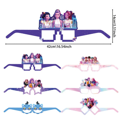 Kpop Demon Hunter Geburtstag Party Dekoration Geschirr Thema für Mädchen Event liefert Kuchen Topper Candy Box Teller Tassen Servietten