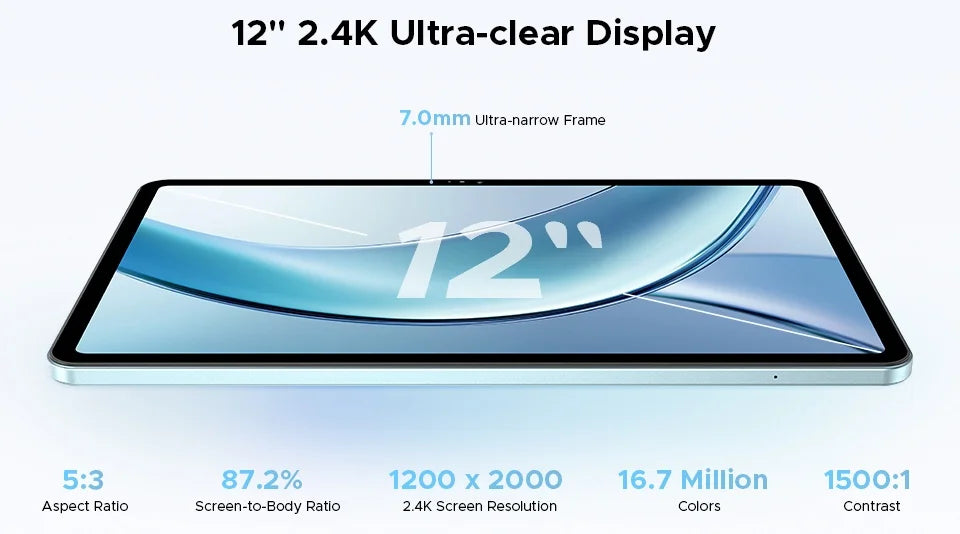 Doogee V Pad 5g 2 in 1 Tablet Pc 12" Dimensity 7050 Android 15 32Gb Ram (8+24) 256Gb Rom 8800Mah Battery Wifi 6 Ultra-Thin 5g Pc.