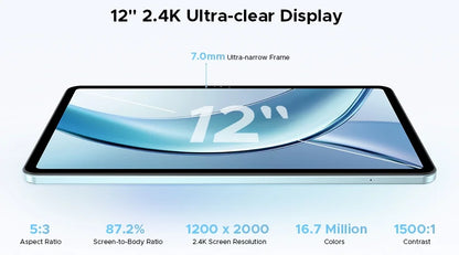 Doogee V Pad 5g 2 in 1 Tablet Pc 12" Dimensity 7050 Android 15 32Gb Ram (8+24) 256Gb Rom 8800Mah Battery Wifi 6 Ultra-Thin 5g Pc.