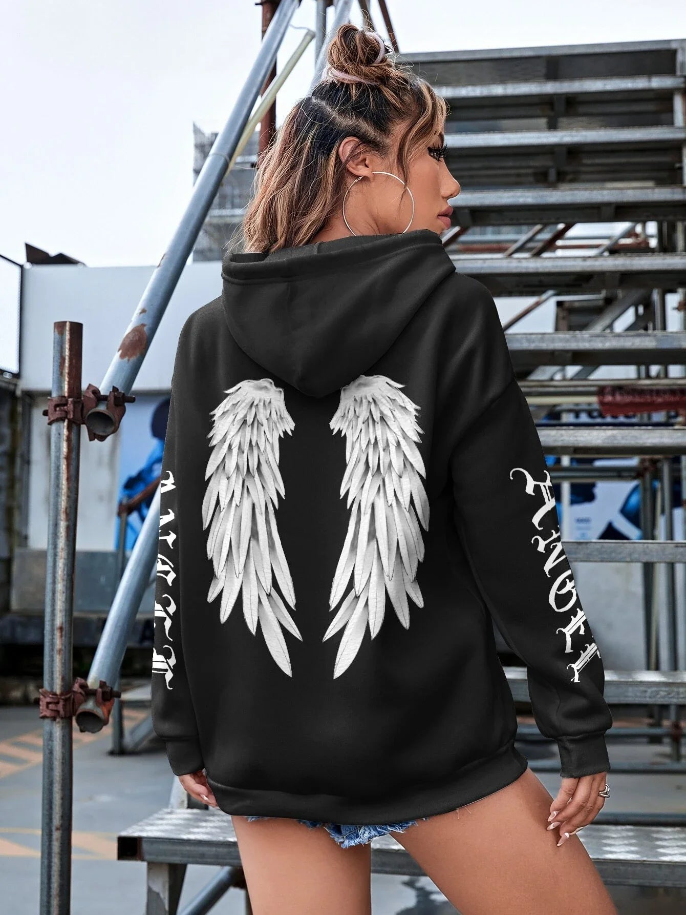 Beautiful Angel Wings Printed Hoodies Women Warm Comfortable Casual Hoodie Fashion Classic Hoody Loose Original Basic Clothes.