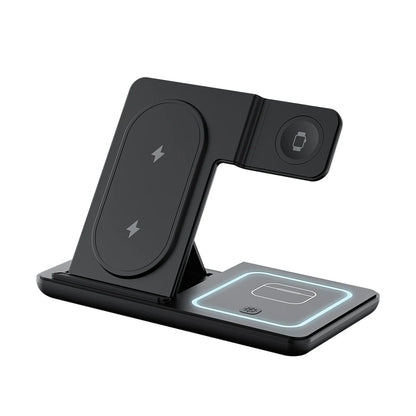 100W Foldable 3 in 1 Night Light Wireless Charger Stand For iPhone Apple Watch 2-8 SE Airpods Pro Fast Charging Station.