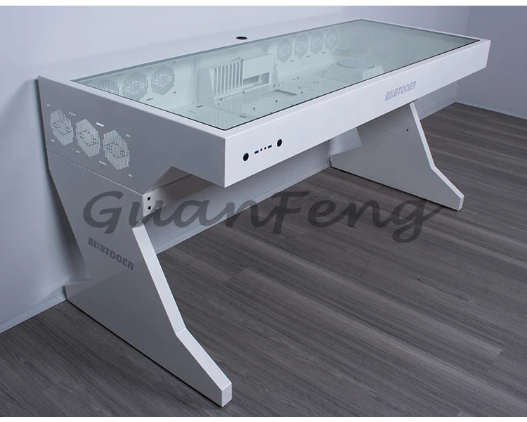 Computergehäuse für große Spieler, All-in-One-Tisch, hochwertiger Desktop, vollständig transparent, großes Gehäuse, cooler wassergekühlter Sci-Fi-Spieltisch