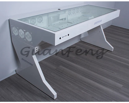 Computergehäuse für große Spieler, All-in-One-Tisch, hochwertiger Desktop, vollständig transparent, großes Gehäuse, cooler wassergekühlter Sci-Fi-Spieltisch