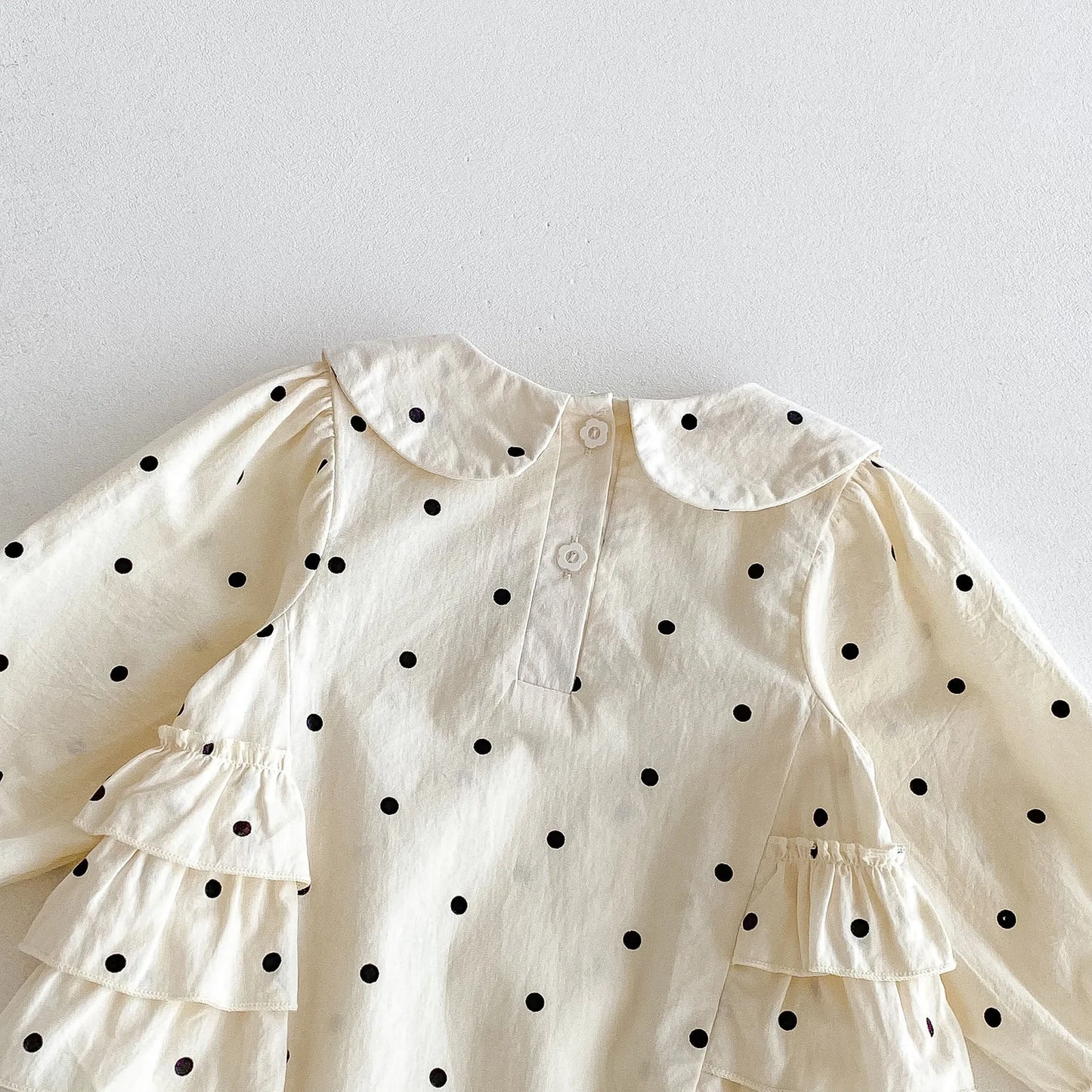 2023 herbst Neue Baby Mädchen Bodysuit Baumwolle Polka Dot Gedruckt Infant Mädchen Ein Stück Kleidung Kleinkind Overall Neugeborene Kleidung.